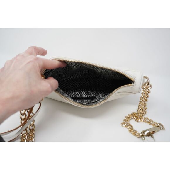 Rebecca Minkoff Mini Mac Convertible Crossbody White Leather Gold Tone Small - Picture 7 of 9